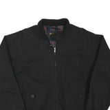 POP Mens Black Cotton Blend Bomber Jacket M Plain Zip Casual Classic