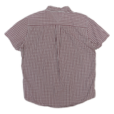 TOMMY HILFIGER Mens Red & White Check Shirt XL Button Down Collar Casual