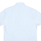 BARBOUR Mens Blue & White Cotton Blend Shirt L Button Down Collar Casual