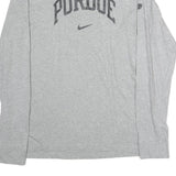 NIKE Mens Grey Purdue Long Sleeve Crew Neck T-Shirt XL Cotton Sportswear