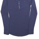 TOMMY HILFIGER Womens Blue Basic Top Long Sleeve V-Neck S Cotton Blend