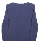 TOMMY HILFIGER Womens Blue Basic Top Long Sleeve V-Neck S Cotton Blend