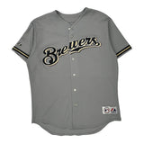Brewers Majestic Jersey - Large Gray Polyester