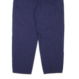 Navy Womens Cotton Blend Relaxed Straight Trousers W28 L26 Casual Zip Pocketed