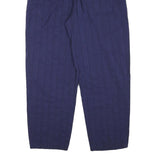 Navy Womens Cotton Blend Relaxed Straight Trousers W28 L26 Casual Zip Pocketed