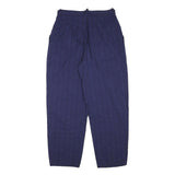 Navy Womens Cotton Blend Relaxed Straight Trousers W28 L26 Casual Zip Pocketed