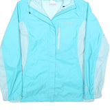 COLUMBIA Womens Blue & Light Blue Zip Jacket L Polyester Outdoor Lightweight