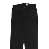 CALVIN KLEIN Mens Cotton Black Regular Straight Trousers W32 L32 Zip Closure