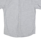 LEE Mens Grey Button-Down Short Sleeve Shirt S Cotton Blend Casual Summer