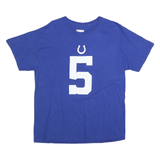 NFL Mens Blue Richardson 5 Graphic T-Shirt L Short Sleeve Crew Neck