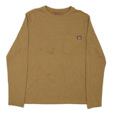 WRANGLER Mens Beige Modern T-Shirt S Long Sleeve Crew Neck Chest Pocket Button