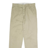 DICKIES Mens Beige Classic Straight Trousers W34 L34 Workwear Zip Closure