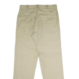 DICKIES Mens Beige Classic Straight Trousers W34 L34 Workwear Zip Closure