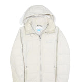 COLUMBIA Womens White Quilted Long Sleeve Zip Jacket S Polyester Warm Outdoor