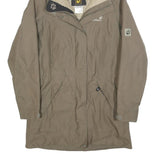 JACK WOLFSKIN Womens Beige Outdoor Jacket UK 10 Polyester Blend Plain Zip Hooded