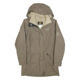 JACK WOLFSKIN Womens Beige Outdoor Jacket UK 10 Polyester Blend Plain Zip Hooded