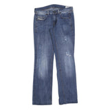 DIESEL Womens Regular Fit Blue Denim Jeans W28 L32 Faded Distressed Style