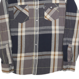 LEVI'S Mens Blue Brown Grey Checked Shirt M Cotton Blend Casual Long Sleeve
