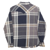 LEVI'S Mens Blue Brown Grey Checked Shirt M Cotton Blend Casual Long Sleeve