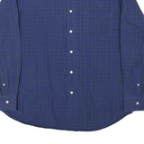 CHAPS Mens Blue & Green Checked Shirt XL Cotton Blend Long Sleeve Classic