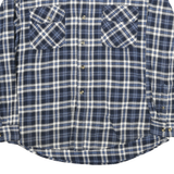 NORTH AXIS Mens Blue White Check Shirt L Casual Classic Cotton Blend Long Sleeve