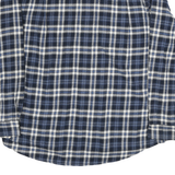 NORTH AXIS Mens Blue White Check Shirt L Casual Classic Cotton Blend Long Sleeve