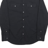 CALVIN KLEIN Mens Black Shirt S Cotton Blend Classic Button Down Casual