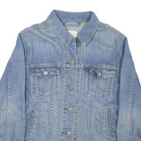 LEVI'S Womens Blue Denim Jacket S Cotton Blend Button Closure Classic Fit Casual