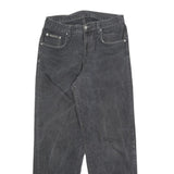 CALVIN KLEIN JEANS Womens Relaxed Black Denim Raw W30 L30 Casual Comfortable Zip