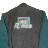 MIDWEST GARMENTS Mens Grey & Teal CPRA Button Jacket XL Polyester Varsity Retro