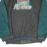 MIDWEST GARMENTS Mens Grey & Teal CPRA Button Jacket XL Polyester Varsity Retro