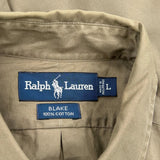 Blake Ralph Lauren Short Sleeve Shirt - Large Khaki Cotton