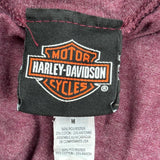 Harley Davidson Graphic T-Shirt - Medium Burgundy Polyester Blend