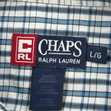 Chaps Ralph Lauren Checked Short Sleeve Shirt - Large Blue Cotton