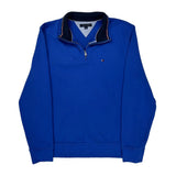 Tommy Hilfiger 1/4 Zip - Large Blue Cotton