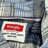 Wrangler Checked Flannel Shirt - Medium Blue Cotton