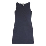 BARBOUR Womens Navy Cotton Shift Sleeveless Dress UK 8 Casual Summer Layering