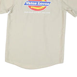 DICKIES Mens Beige Short Sleeve Work Shirt M Vatos Locos Print Punk Rock
