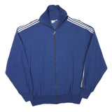 ADIDAS Mens Blue Zip Jacket M Polyester Blend Plain Sportswear Casual