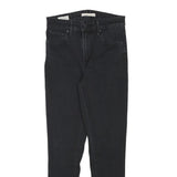 LEVI'S 721 Womens Jeans Black Slim Skinny Denim Medium W25 L25 Zip Closure