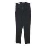 LEVI'S 721 Womens Jeans Black Slim Skinny Denim Medium W25 L25 Zip Closure