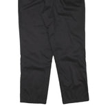 Womens Black Cotton Blend Relaxed Straight Trousers W31 L30 Classic Zip Pocketed