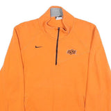 NIKE Mens Orange OSU Oklahoma State 1/4 Zip Sweatshirt M Cotton Blend Pullover