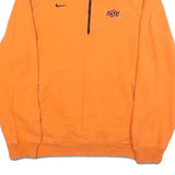 NIKE Mens Orange OSU Oklahoma State 1/4 Zip Sweatshirt M Cotton Blend Pullover