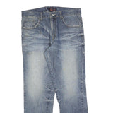 TWO BROTHERS Mens Jeans Blue Regular Straight Denim Medium W36 L30 Faded Cross