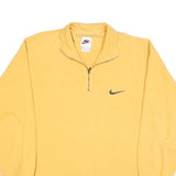 NIKE Mens Yellow 1/4 Zip Sweatshirt M Cotton Blend Pullover Casual Sportswear