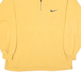 NIKE Mens Yellow 1/4 Zip Sweatshirt M Cotton Blend Pullover Casual Sportswear