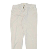 MICHAEL KORS Womens Slim White Cotton Blend Trousers W28 L28 Zip Casual