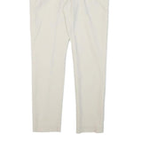 MICHAEL KORS Womens Slim White Cotton Blend Trousers W28 L28 Zip Casual