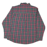 CHAPS Mens Green & Red Check Shirt 2XL Cotton Blend Long Sleeve Button Collar